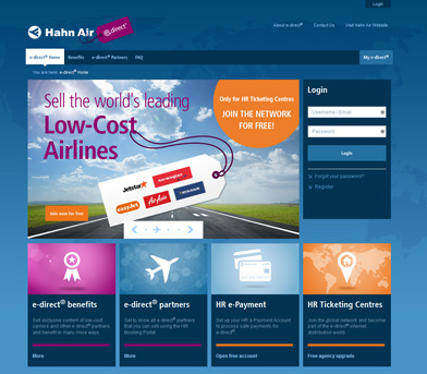 Impression des Webseite Relaunchs Hahn Air