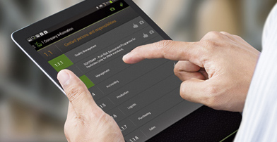 Impression der App auf einem Tablet