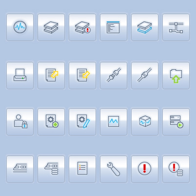 Auszug des Icon-Sets von voestalpine Corporate Software Design