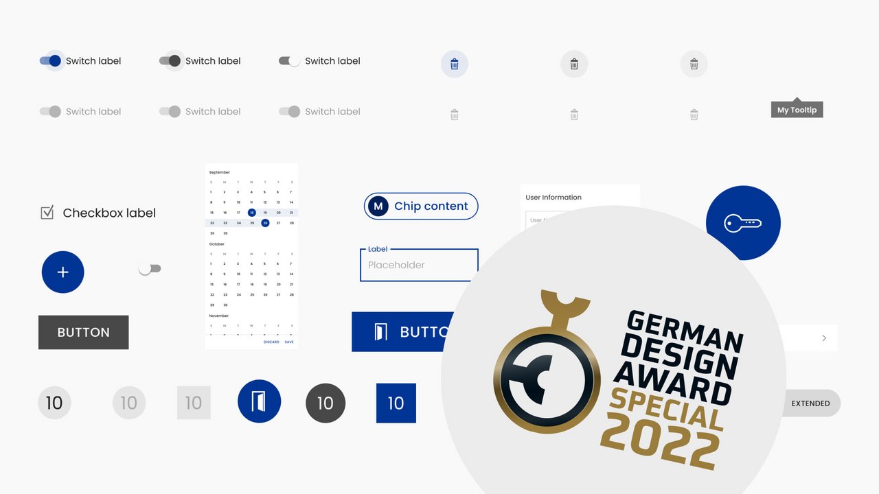 Logo des GDA auf den Elemten des dormakaba Design Systems