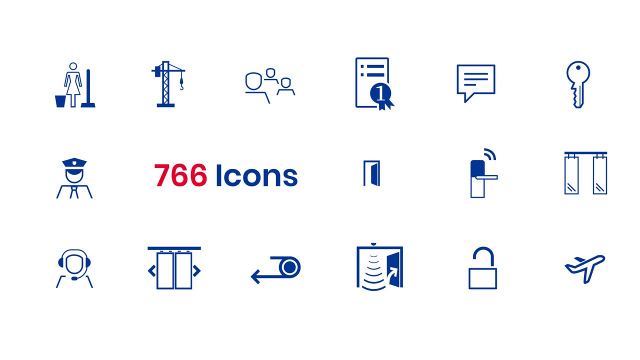 Beispiel Icons aus der dormakaba Icon Library