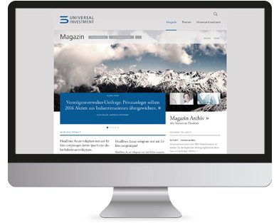 UI Webseite auf einem Desktop Bildschirm